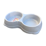 Миска для животных двойная 2х350мл светло-серый