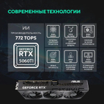 Видеокарта ASUS NVIDIA  GeForce RTX 5060TI PRIME-RTX5060TI-O16G 16ГБ PRIME, GDDR7, OC,  Ret