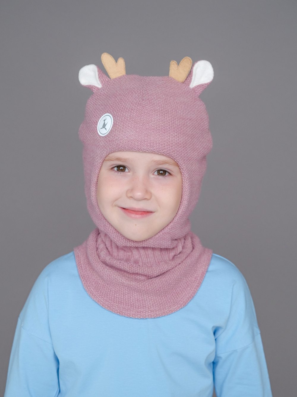 Шлем зимний вязаный (Примула) Олененок