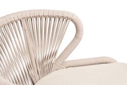 "Малага" обеденная группа на 4 персоны со стульями "Милан", каркас белый, роуп бежевый