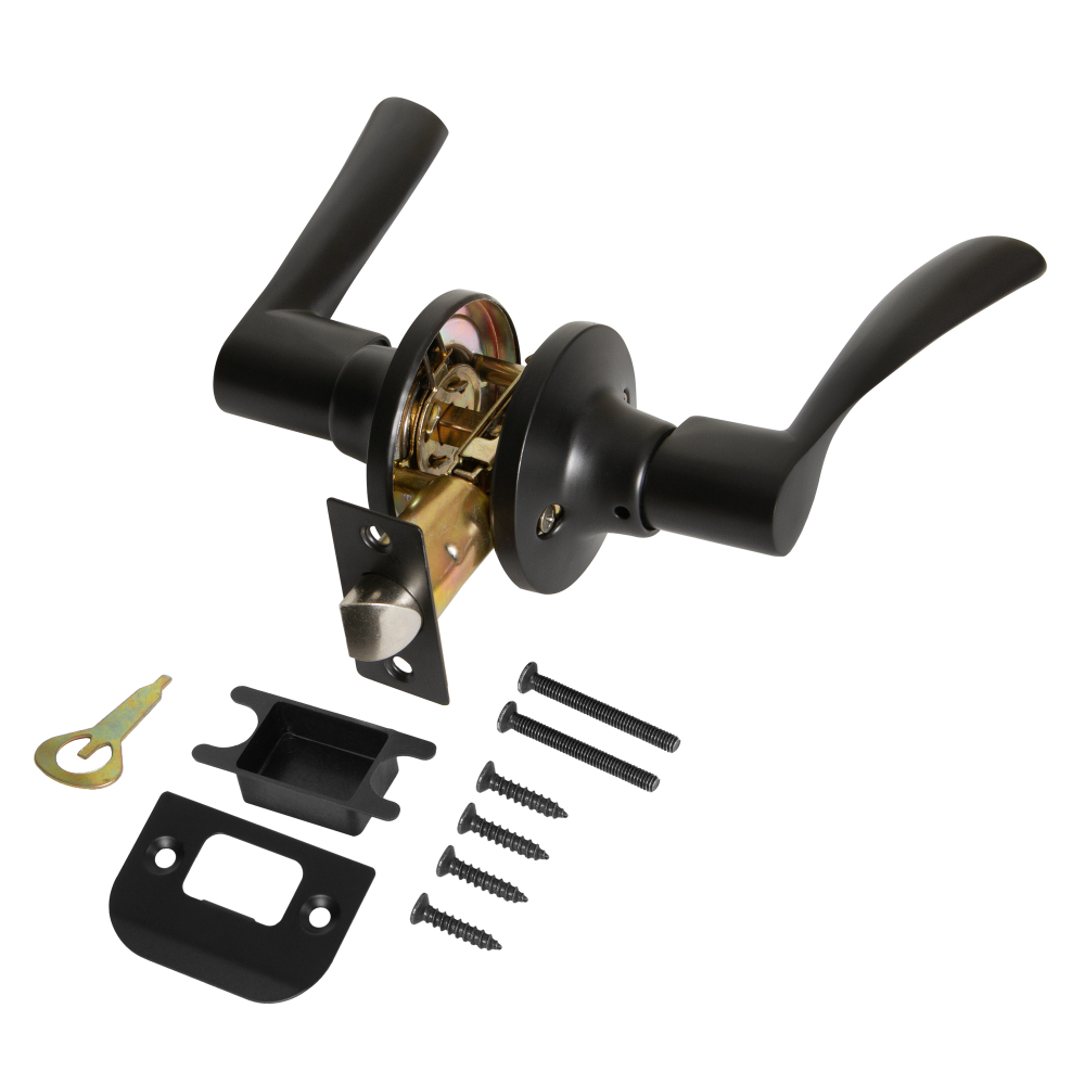 Ручка защелка DK610/BL BL-PS (без фик.) черный