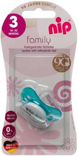 Пустышка силиконовая NIP "Family" 1 шт. енот размер 3