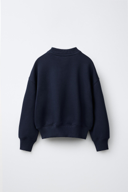 ZARA ОДНОТОННАЯ ТОЛСТОВКА, МОРСКОЙ СИНИЙ