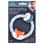 itzy ritzy, Ritzy Rattle, силиконовый прорезыватель с погремушкой, для детей от 3 месяцев, лисичка, 1 шт.