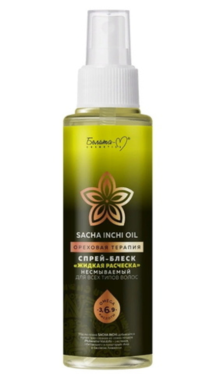 Спрей-блеск "Ореховая терапия - Жидкая расческа" несмываемый 70 мл. Белита-М