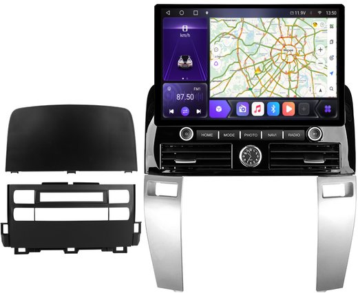 Магнитола для Toyota Land Cruiser Prado 120 2002-2009, Lexus GX470 (экран климата внизу) - Carmedia FT010/KP-13-464-S10 монитор 13" QLED+2K на Android 12, ТОП процессор, 4G SIM-слот, CarPlay, 4+64ГБ