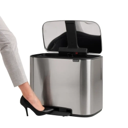 Brabantia Контейнер для мусора Bo 11+23 л для сортировки матовое серебро