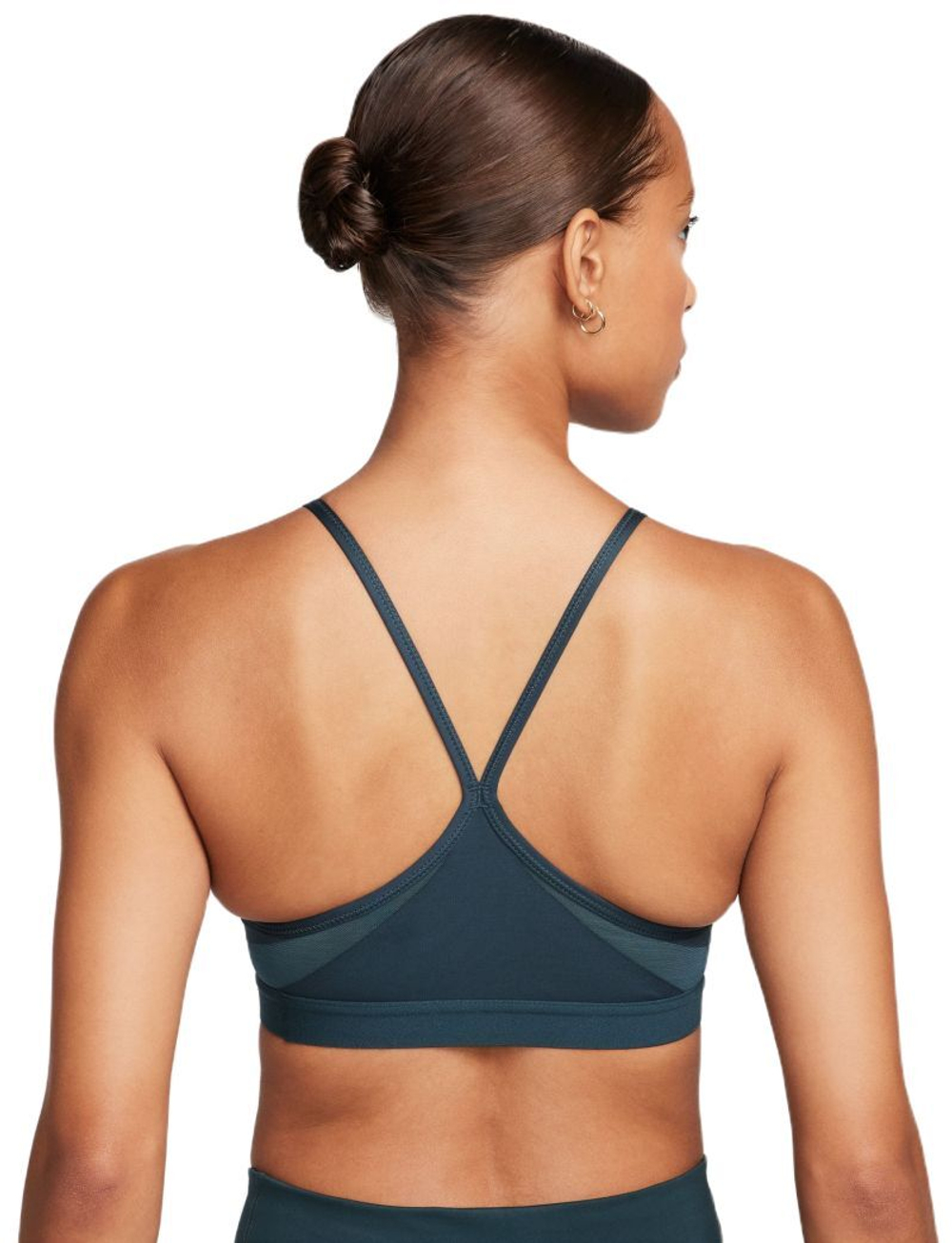 ТОП теннисный Nike Indy Bra V-Neck - deep jungle/deep jungle/white