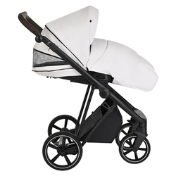 Детская коляска Roan Sol Кожа 2 в 1 RSL/2024 White/Black/руч.Тем.коричневый