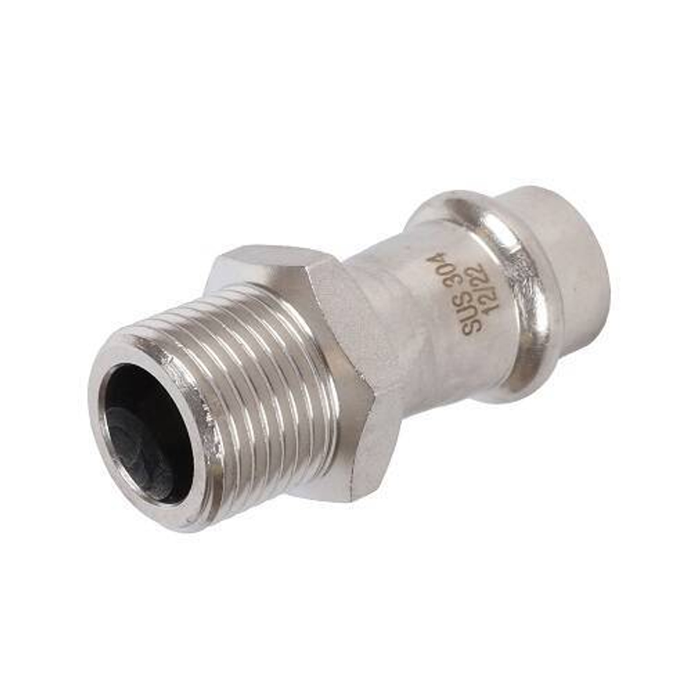 Переход на наружную резьбу ROMMER - 18 x 1/2" (прессовой, для труб из нержавеющей стали)
