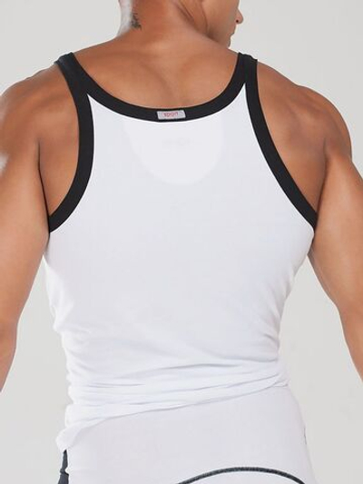 Мужская майка с контрастной окантовкой (Размер: L) (Цвет: белый)