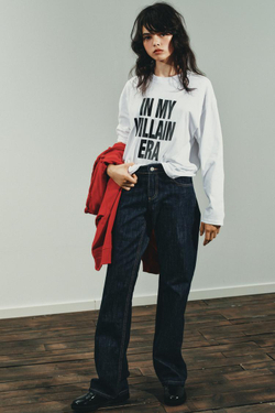 ZARA ЛОНГСЛИВ С ТЕКСТОВЫМ ПРИНТОМ ©DISNEY, БЕЛЫЙ