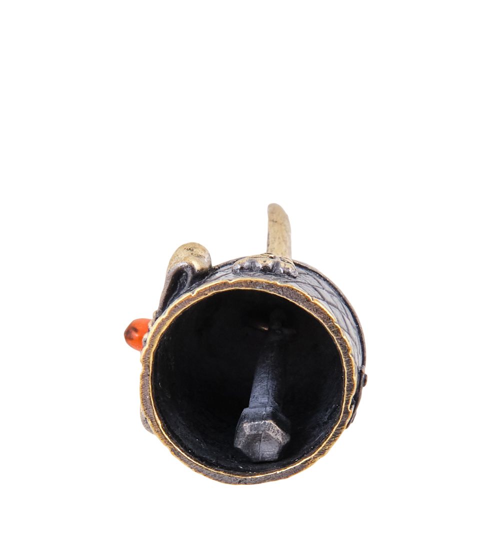 AM-3776 Колокольчик «Заяц Франт» (латунь, янтарь)