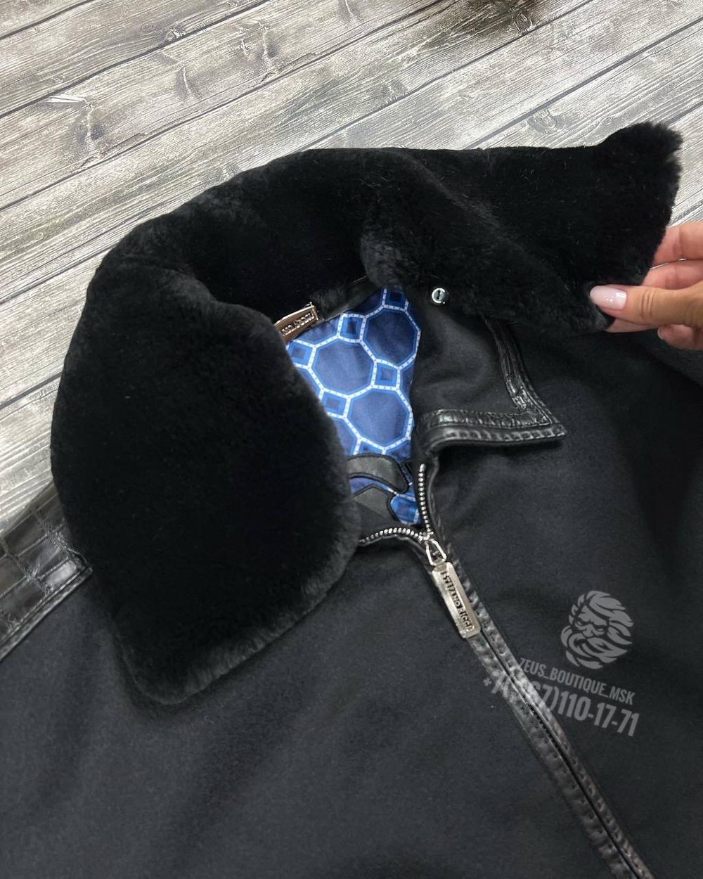 Куртка Stefano Ricci со вставками из кожи крокодила