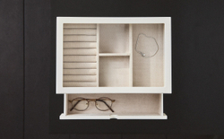 Zara Home Шкатулка изо льна, цвет белый, 30 см