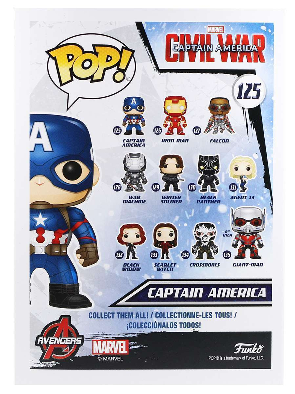 Фигурка Funko POP! Bobble Marvel Captain America Civil War Captain America (125) 7223
