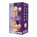 Телесный вибратор-реалистик 21,5см на присоске с мошенкой и пультом ДУ SilexD Premium Silicone Vibration  8,5" Model 1