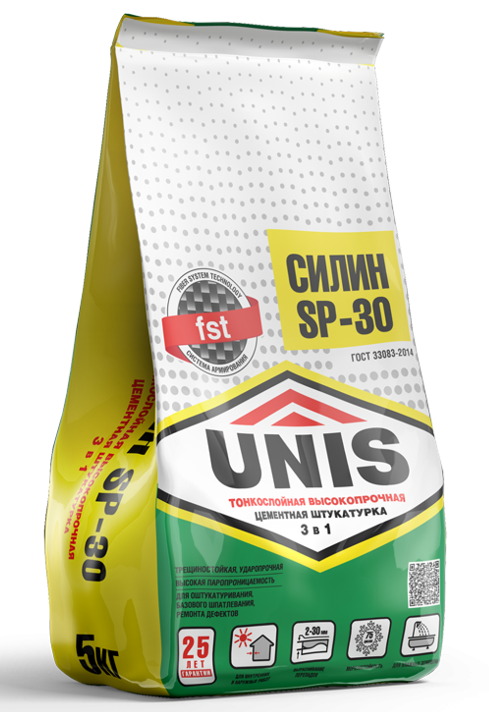 Штукатурка UNIS СИЛИН SP-30 цементная тонкослойная высокопрочная   5 кг