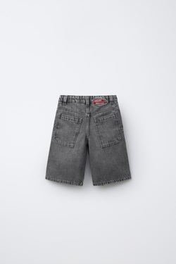 ZARA ДЛИННЫЕ ДЖИНСОВЫЕ ШОРТЫ, МЯГКИЙ СЕРЫЙ