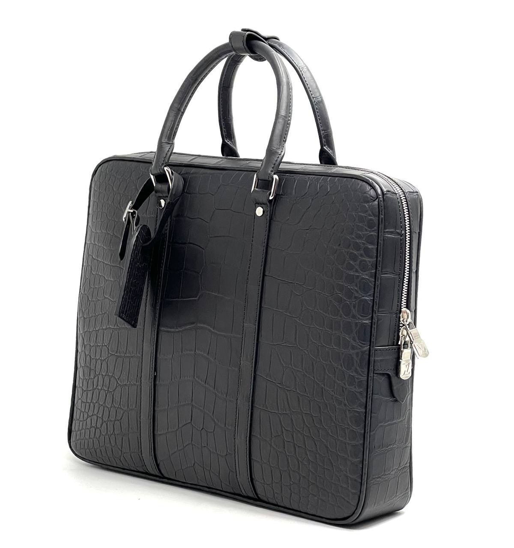 Деловая сумка Louis Vuitton из кожи крокодила