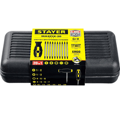 STAYER Hercules-20-in-1, 20 предм., отвертка с переставными стержнями (2513)