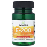 Swanson Vitamins, E-200, витамин E, 90 мг (200 МЕ), 60 капсул
