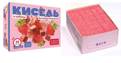 Кисель кубик Клубника  б/р  200гр/24