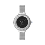 Часы Boccadamo Dome Silver Black DM002 BW/S с минеральным стеклом, кристаллами Swarovski