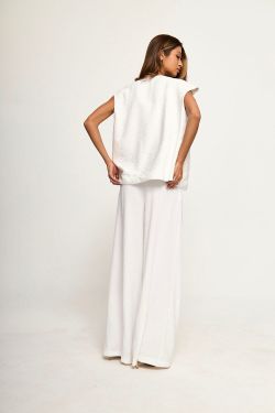 Жилет оверсайз из вискозы белого цвета