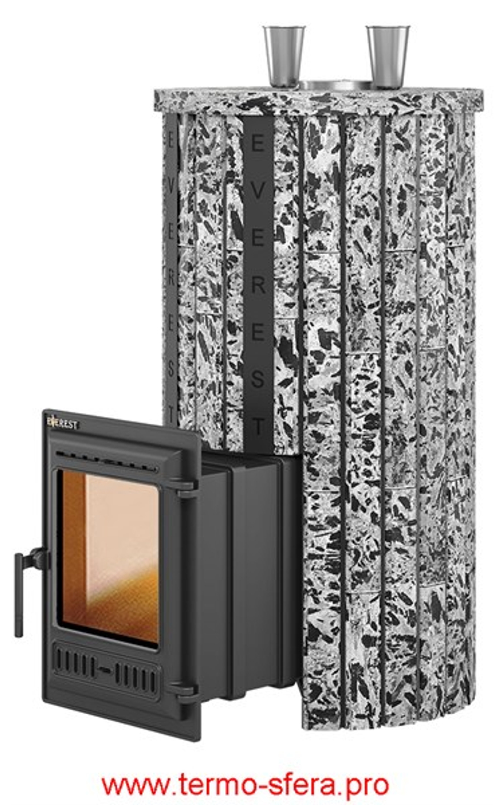 Печь для бани Эверест "Steam Master 44 ЧУГУН" Ламель Пироксенит Элит, S-20