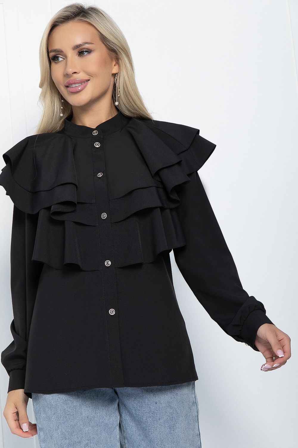 Блуза Космос (черная) Б11273 LT Collection