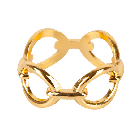 Кольцо для салфеток "Цепь" (золото) 5х5х2,5см (min12) (упаковочный пакет)