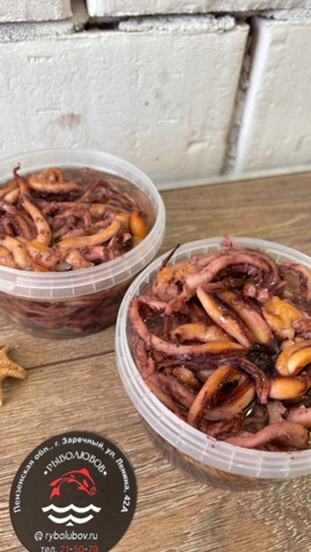 Щупальца кальмара холодного копчения в масле