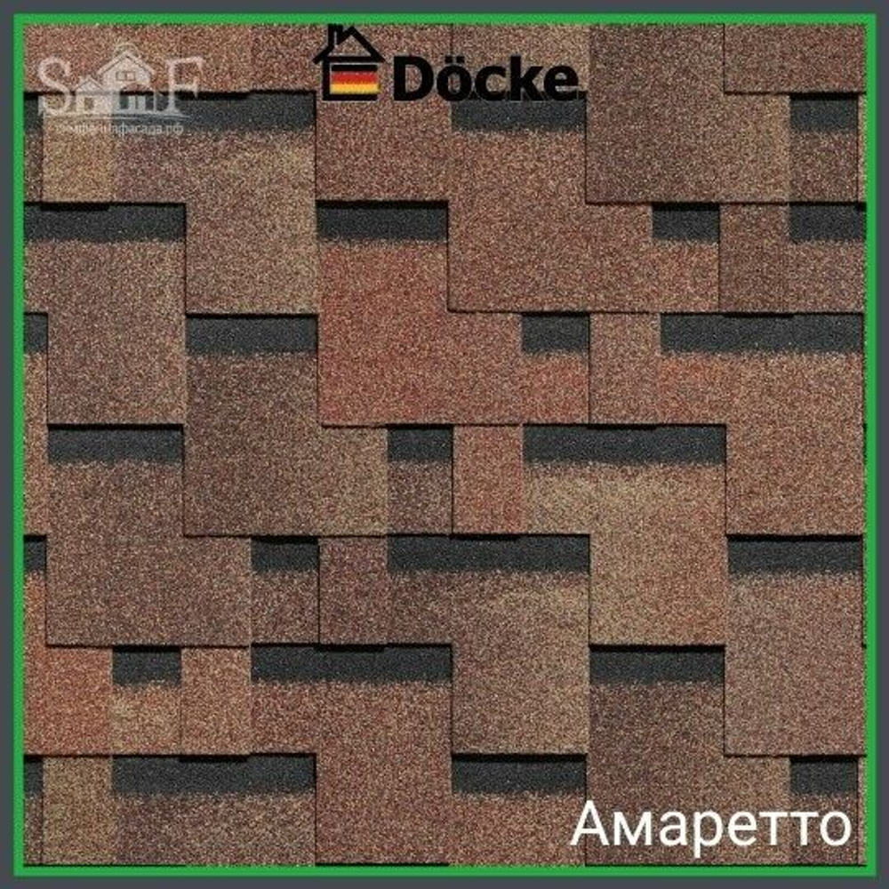 Гибкая черепица Docke PREMIUM Двухслойная "Генуя" Амаретто 3 м2
