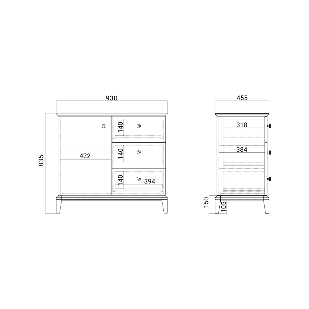 Комод CRYSTAL CR010