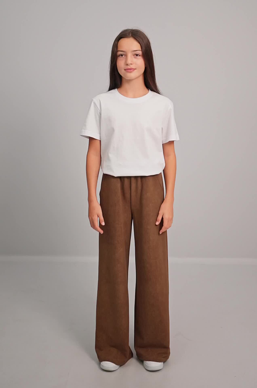 Брюки палаццо из футера для девочки Happyfox