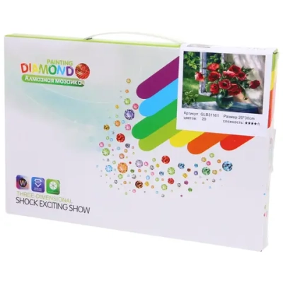 Алмазная мозаика на подрамнике с полным заполнением «МИР ЯРКИХ КРАСОК», роскошь маков, 20*30 см