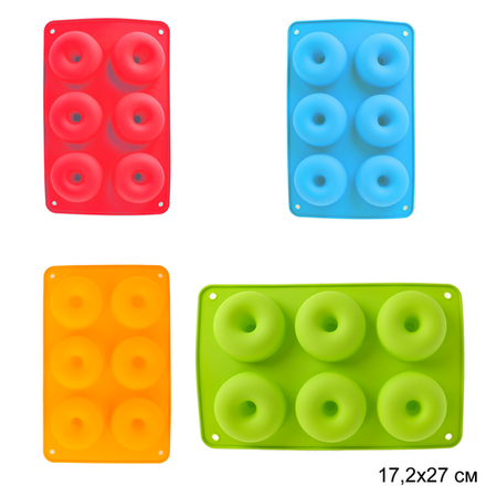 Форма силиконовая для пончиков 6 ячеек