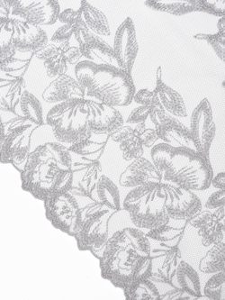 Кружево вышивка на сетке светло-серая неэластичная ширина 28 см