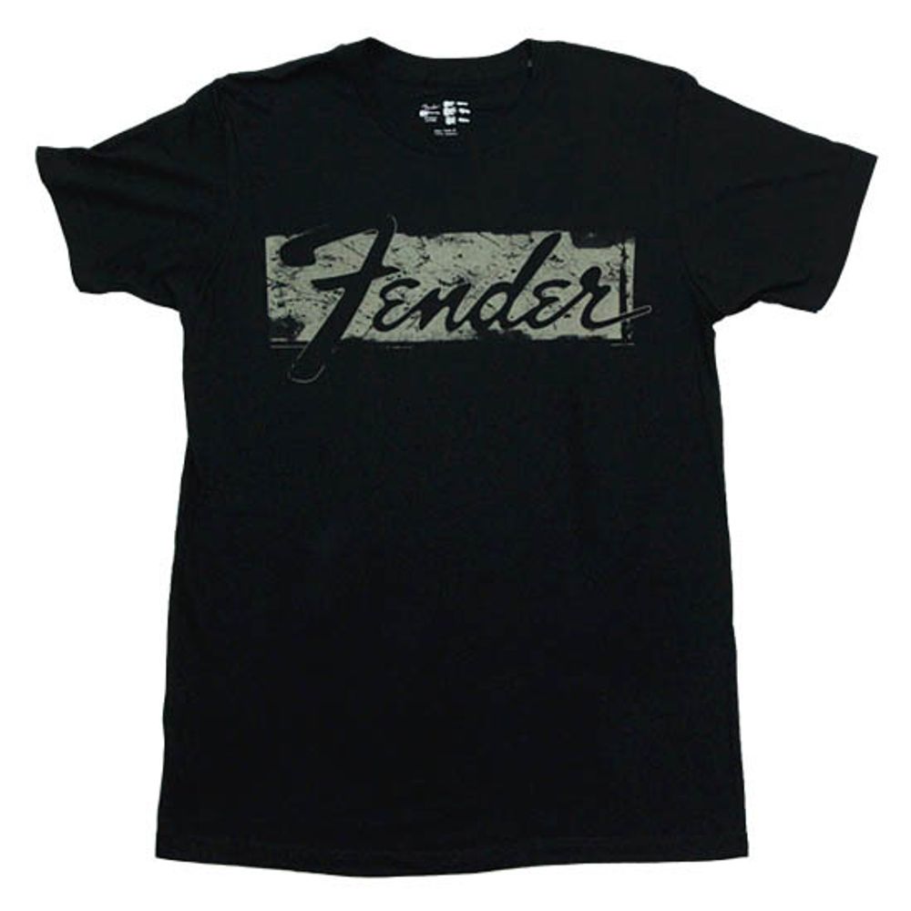 Футболка Fender ( чёрная футболка, надпись чёрная )