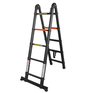 Лестница-стремянка телескопическая алюм. бытовая 1.6+1.6м (5+5 ступ.) RockForce##Rock FORCE RF-UP160-M