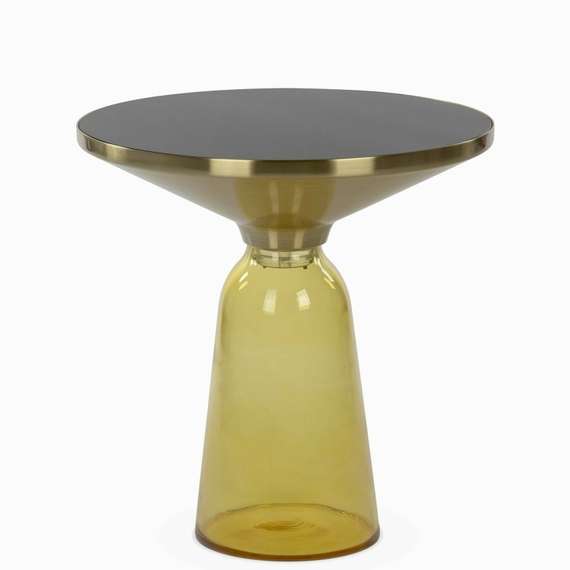 Кофейный стол Vaso Glass Ø50х53 см, желтый