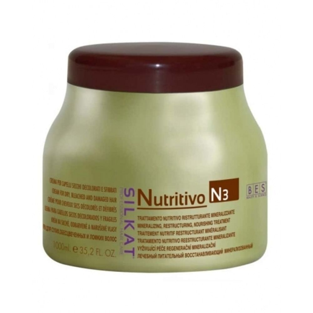 Питательная крем-маска с минералами для сухих, обесцвеченных и поврежденных волос «Nutritivo N3», Bes, 1000 мл.