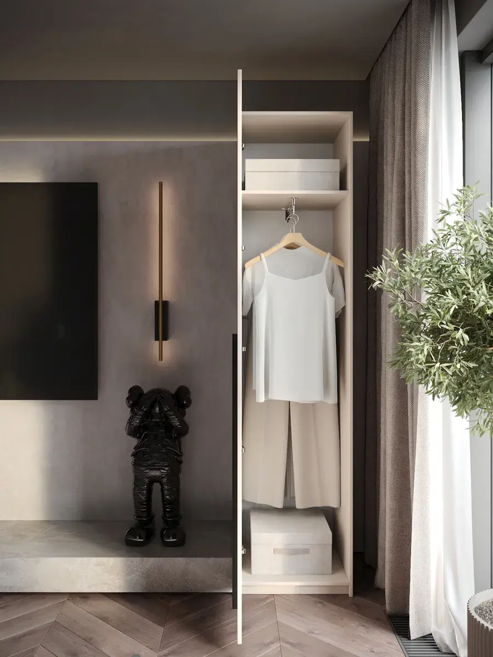 Шкаф распашной 40*40*200 кашемир, Lorena 1