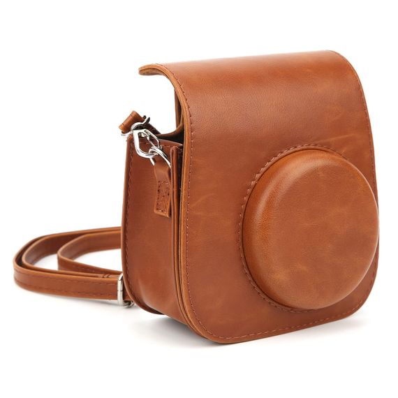 İnstax fotoaparat üzlüyü \  Camera Case,PU Vintage Camera Shoulder Bag Detachable Brown Sling Shell Case Bag for Fujifilm Instax Mini 11/9/8 Camera