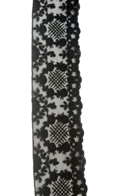 Кружево вышивка на сетке хлопок/шелк однотонное ш - 7,5см Франция 1м