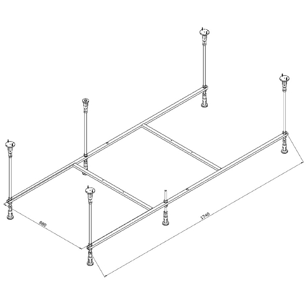 Каркас для ванны AM.PM Func 180x80 W84A-180-080W-R Серый