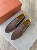 Замшевые коричневые ботинки лоферы Loro Piana Open Walk премиум класса