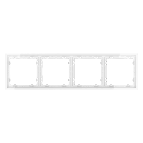 Рамка пластиковая VOLTUM S70 на 4 поста, (белый глянцевый)