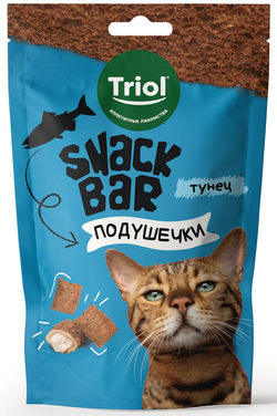 Triol, Лакомства для кошек, Мини-подушечки из начинки тунца, 30 гр.
